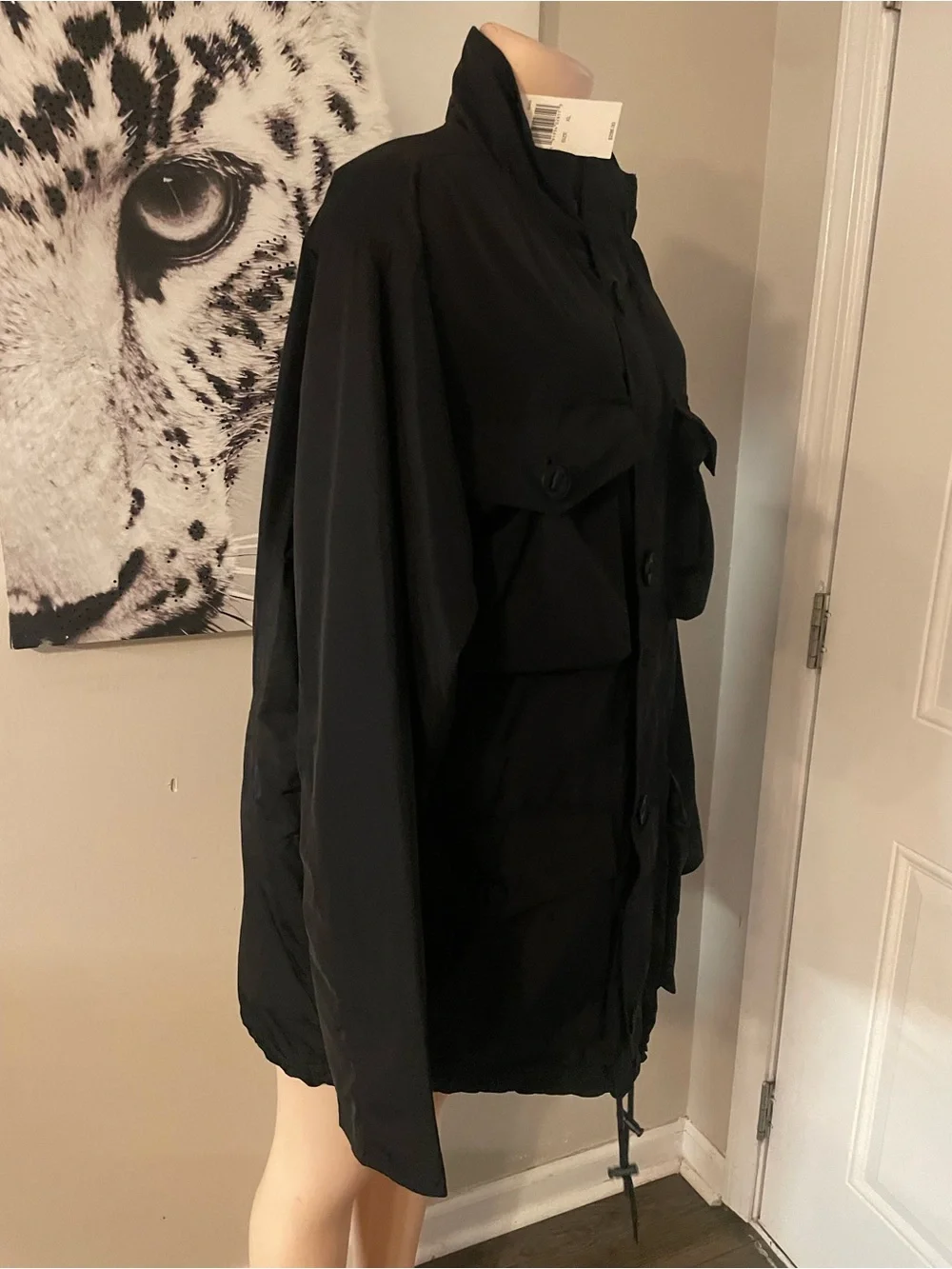 New Michael Kors Black Men's multi pocket Utility Field Jacket military size XL